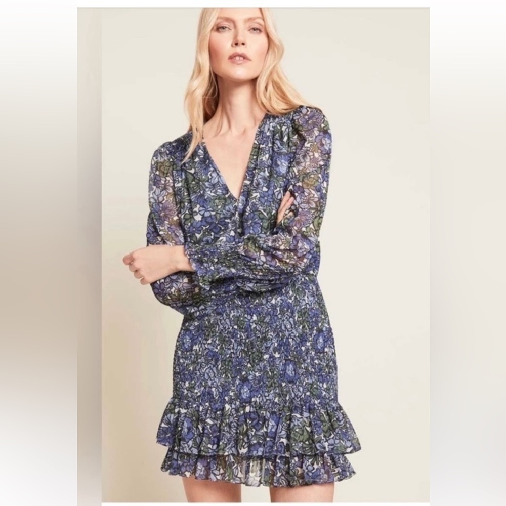 Veronica Beard Luxury Designer Floral Ruffle Dress EUC Size 8 - Picture 2 of 10